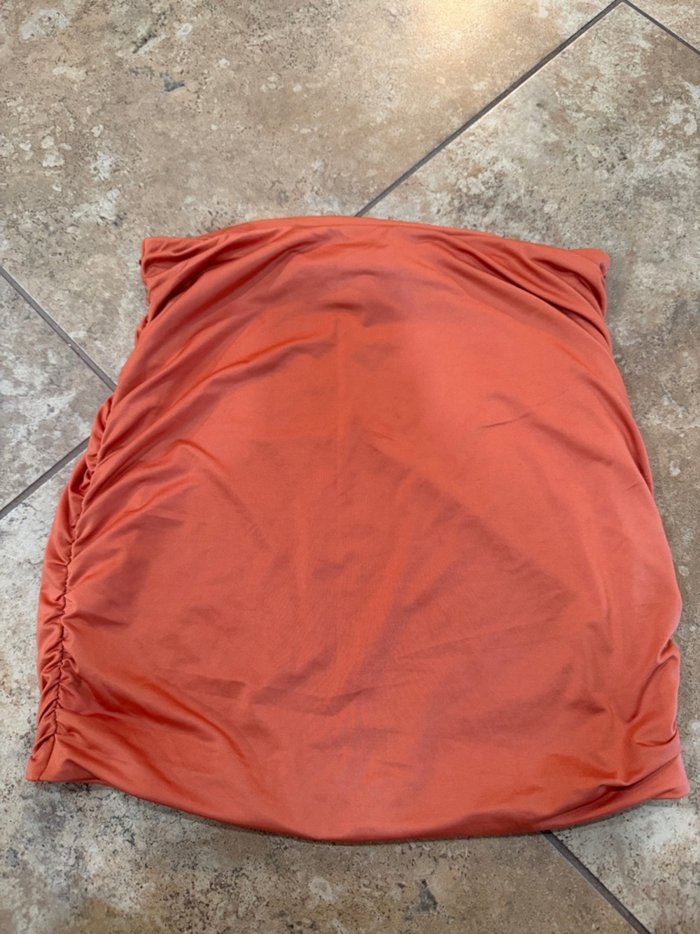 Oh Polly Rust Orange Ruched Mini Skirt